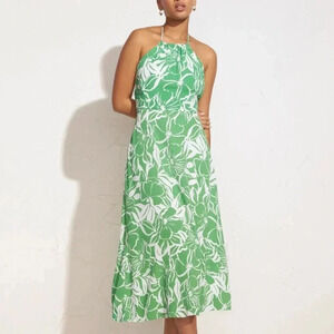 Faithfull The Brand Taormina Midi Dress In El Marsa Floral Green